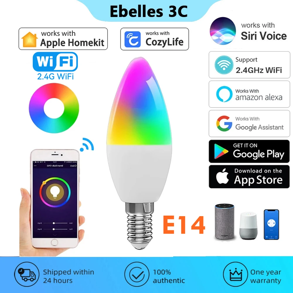 

Умный прожектор HomeKit с поддержкой Wi-Fi, GU10, RGBCW