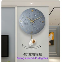 creative resin wall clock living room dining room wall decoration light luxury wall clock personality fashion without punching