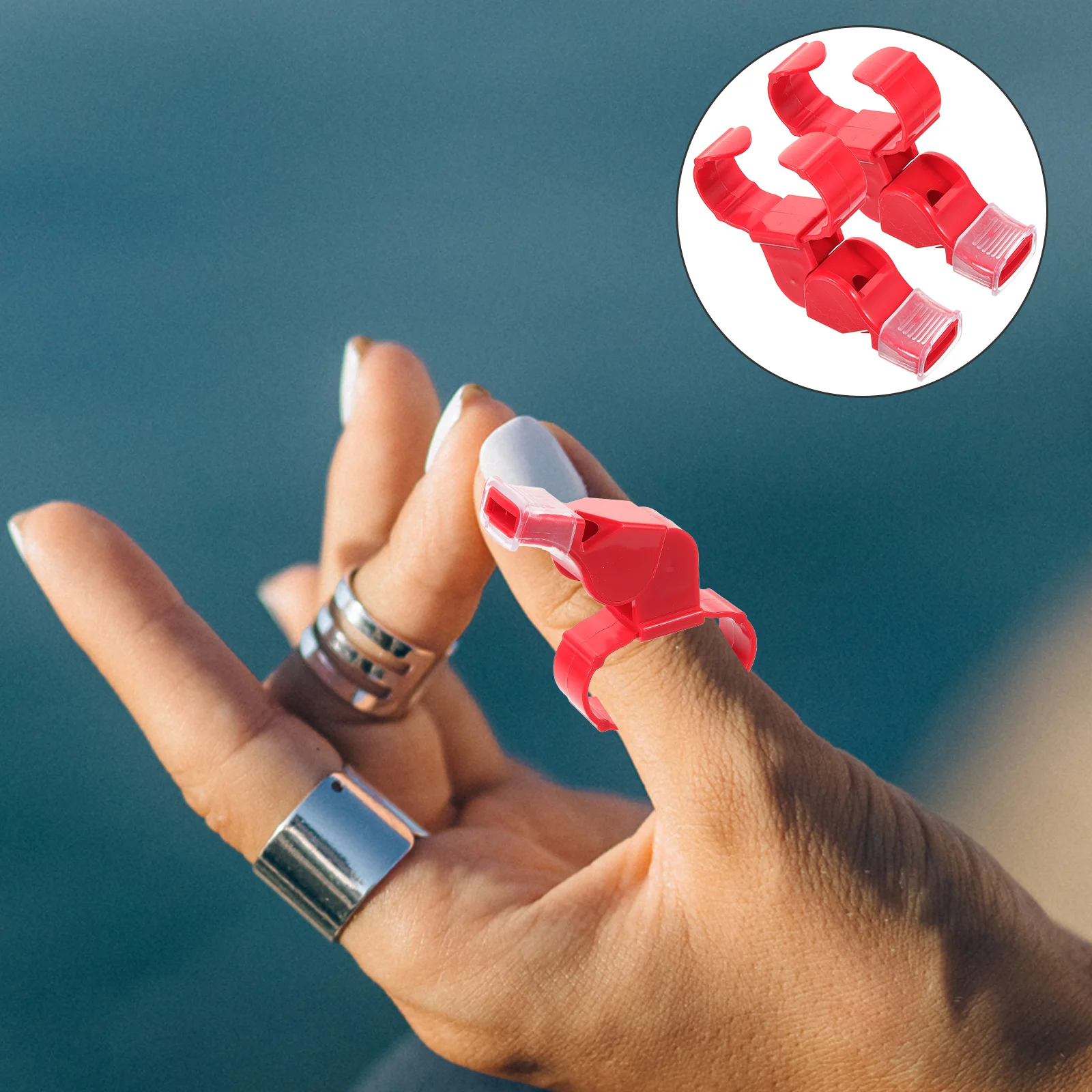 

2pcs Multi-use Whistles With Ring Sports Game Whistles Portable Whistles