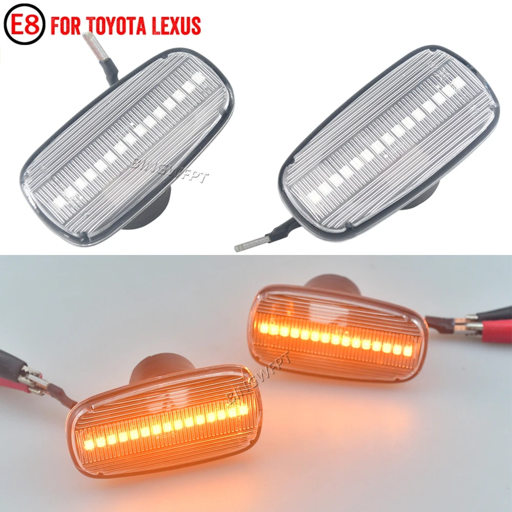 

Указатель поворота для Toyota Prius Kluger Wish Land Cruiser 200 Prado 120 RAV4 Altezza Lexus IS300 Динамические светодиодные боковые габаритные огни