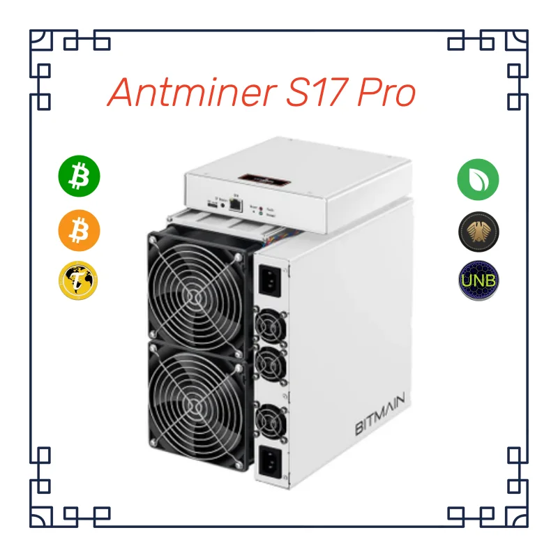 

Hot Selling Used Updated Antminer S17 Pro 53T/56T Bitcoin Mining Machine Bitmain S17pro Miner