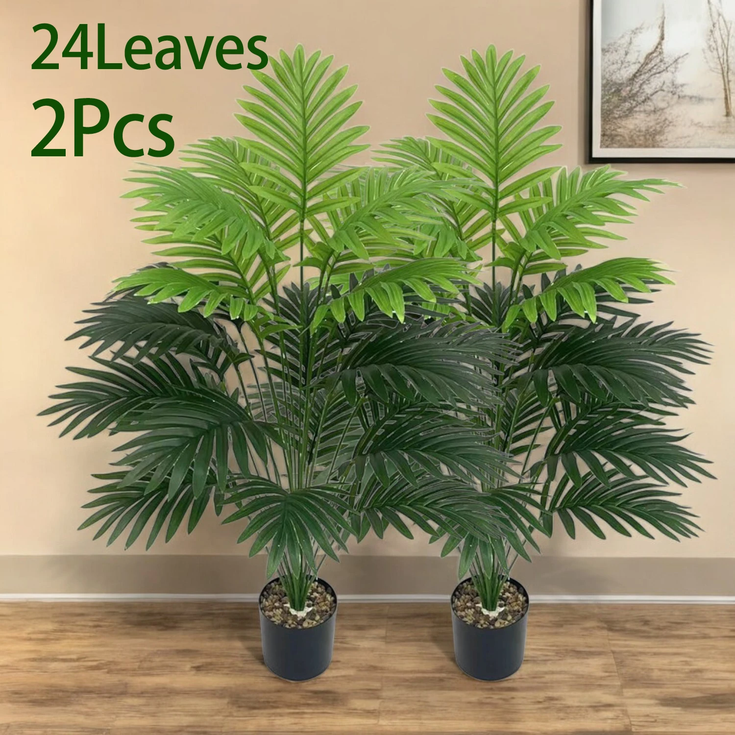 

2 штуки искусственных растений из пластика 24 листа 35,43 дюйма