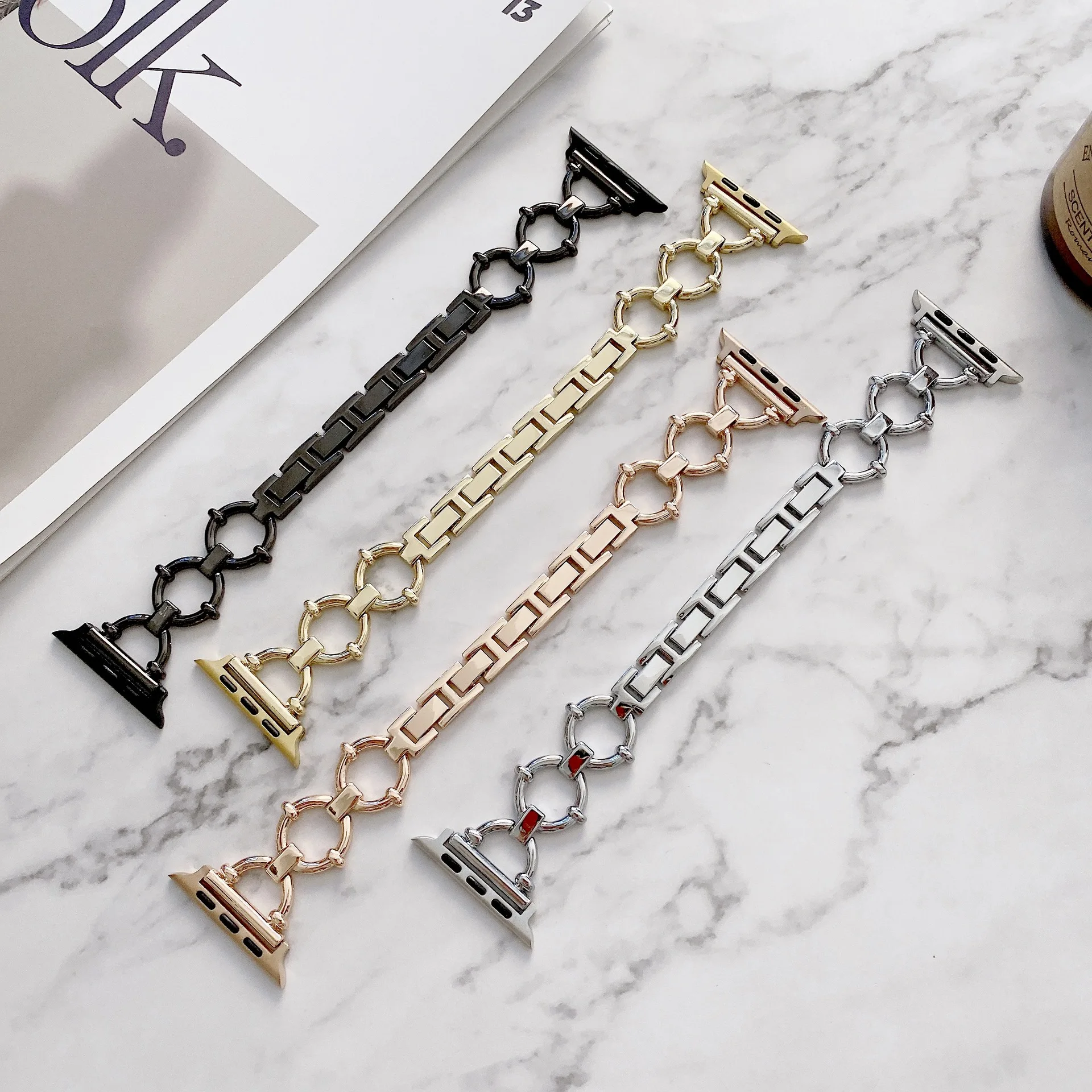 Women Strap For Apple Watch Band 8 7 6 5 se 4 Luxury Stainless Steel Bracelet iWatch series Ultra 49mm 45mm 42mm 44mm 41mm Belt