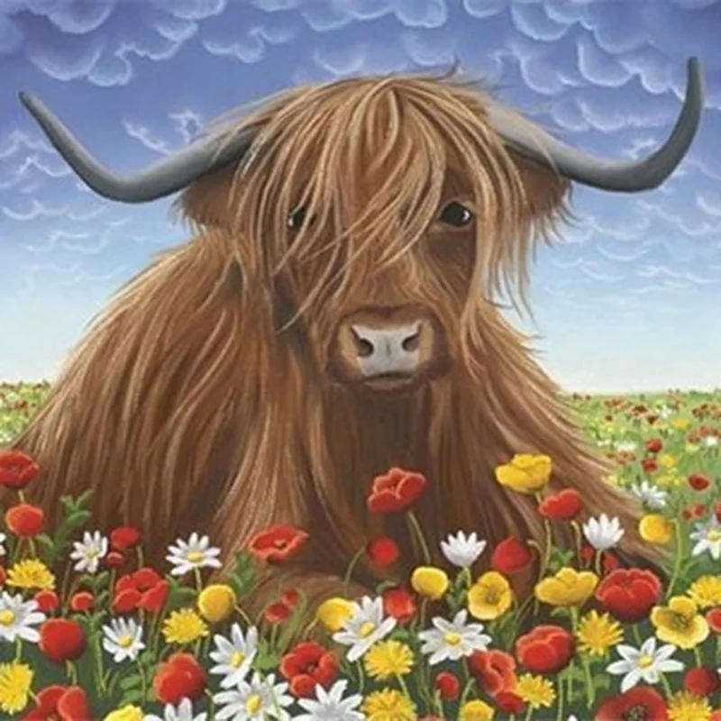 

Diamond Painting Animal Yak Cartoon 5d Diy Mosaic Full Square Round Drill Diamant Of Rhinestone Daimond Embroidery Pictures