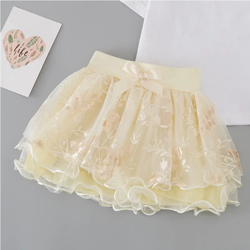 Baby Girls Skirts Flower Pettiskirts Tutu Ball Gown Skirt Toddler Party Kids Children's Gauze Skirt 2023 New Princess Skirt