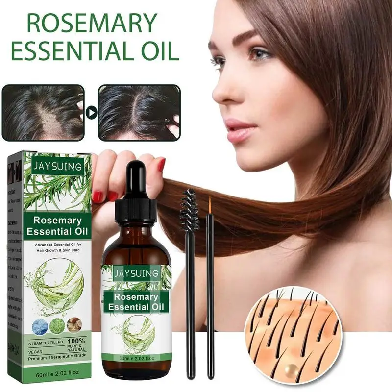 Rosemary Hair Essential Oil Repair Dry Scalp Cracked Skin Damage Hair Care 60ml Deep Conditioning Anti Hair Loss Essence Serum