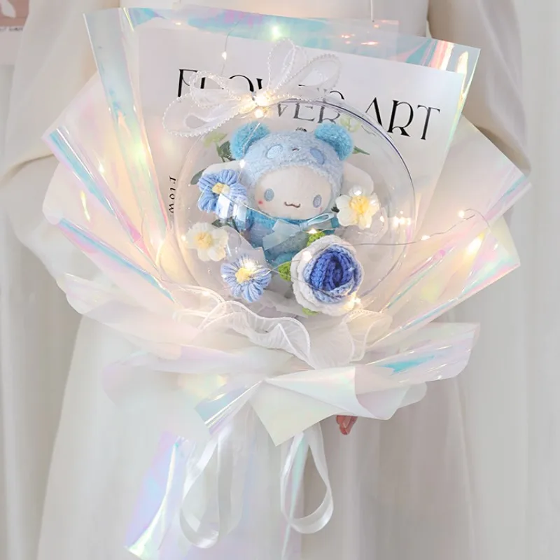 

Sanrioes аниме Melody Kuromi Cinnamoroll плюшевый букет цветов Kawaii Плюшевые куклы игрушки на День святого Валентина Рождество женский подарок