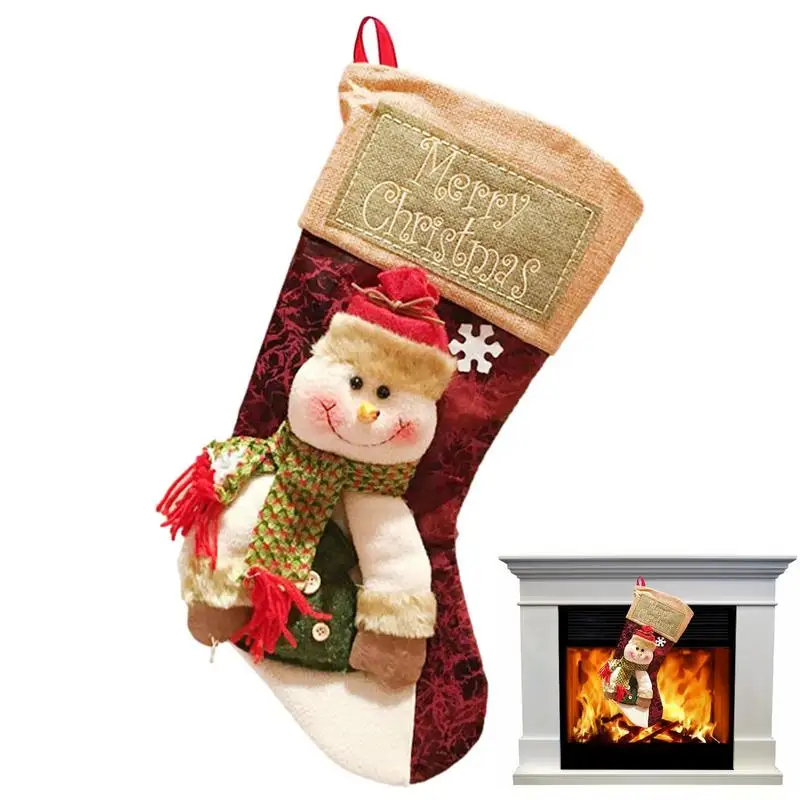 

Рождественские чулки, рождественские открытки, конфеты, чулки, Рождественский мешок для конфет с рисунком Санта-Клауса, снеговика, оленя на ...