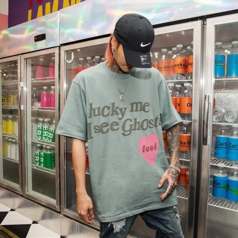 Kanye West футболка 20ss концертная группа Холли дух принт винтажная парная свободная с