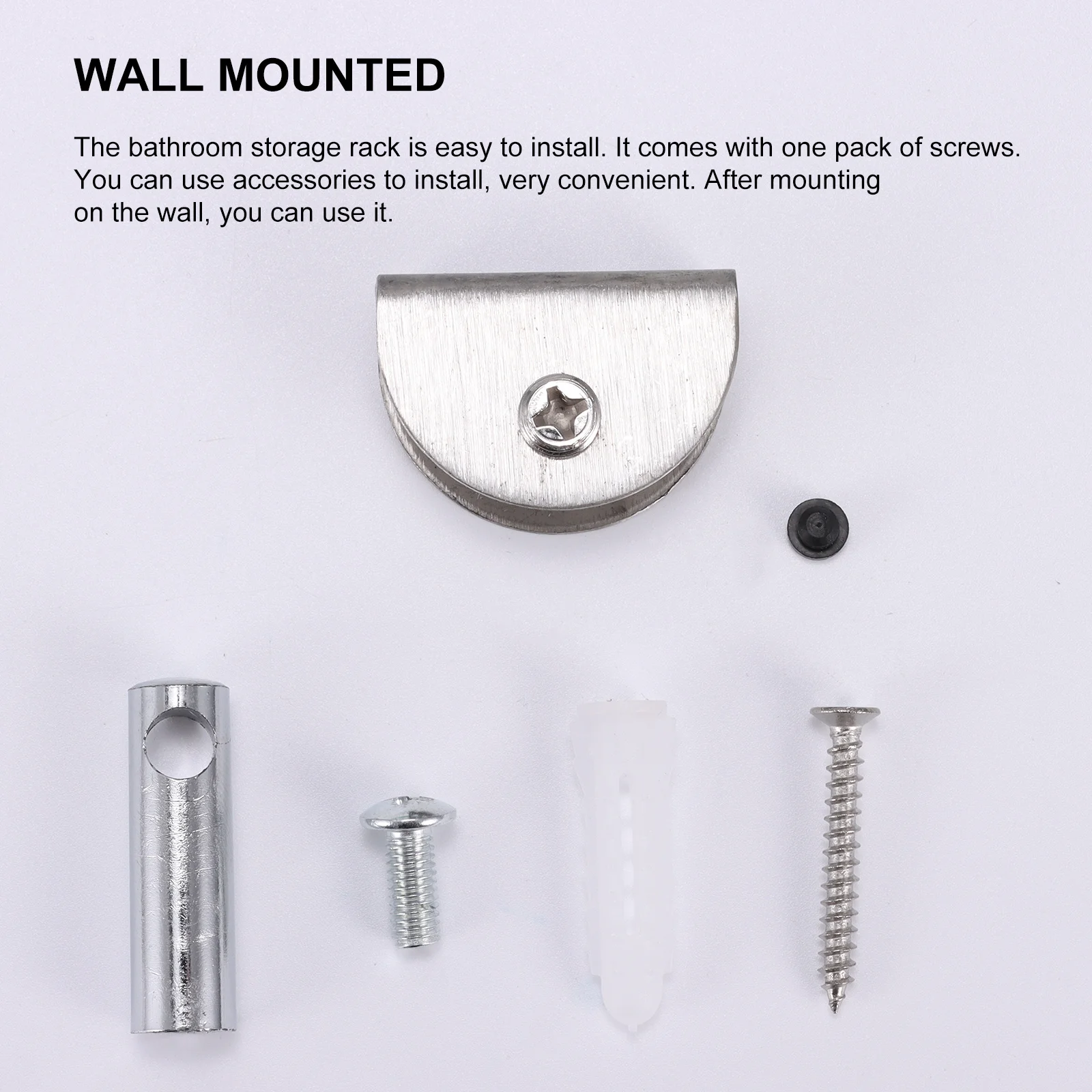 Стеклянная угловая полка для душа 40/50 см подвесная из нержавеющей стали ванной