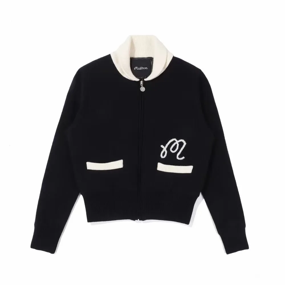 New Golf Ladies Long sleeve sweater shirt Solid color standing neck knit top with fashionable clothes outdoor