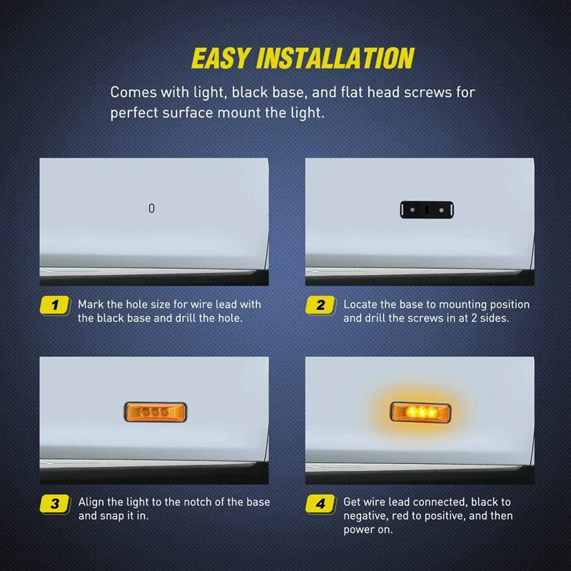 10 шт. 3 9 дюйма светодиода грузовик прицеп передний и задний светодиодный боковой