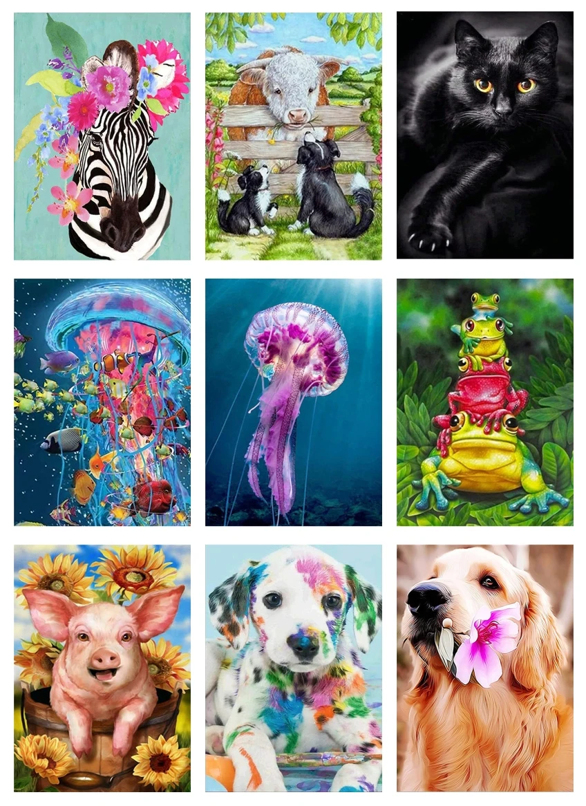 

5D Diamond Painting Puppy Full Square Round Diamond Art for Adults and Kids Embroidery Diamond Mosaic Home Decor