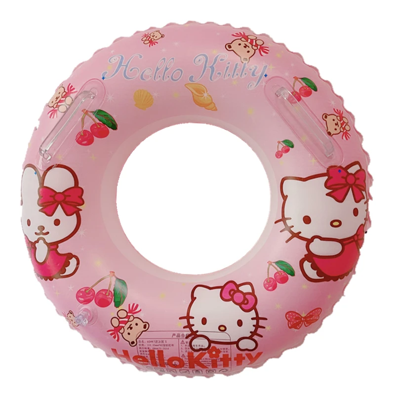 

Hello Kitty Children's Swimming Ring Baby Swimming Goggles Silica Gel Cap Girls Inflatable Thickened Life Buoy