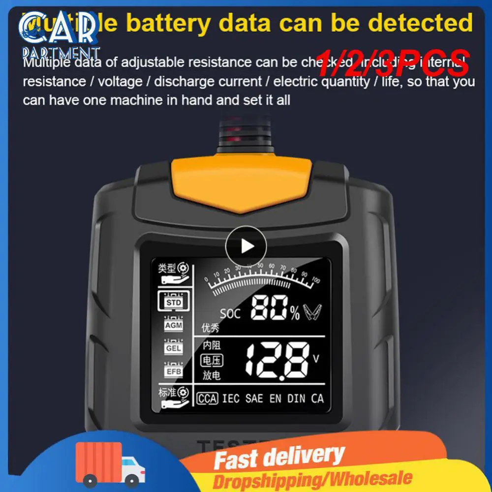 

1/2/3PCS 12v24v Portable Professional Car Battery Tester Cca Digital Battery Analyzer Measurement Diagnostic Tool For Lead-acid