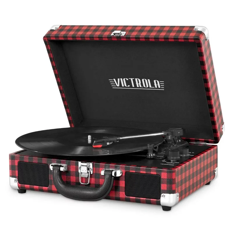 

Bluetooth Suitcase Record Player with 3-speed Turntable