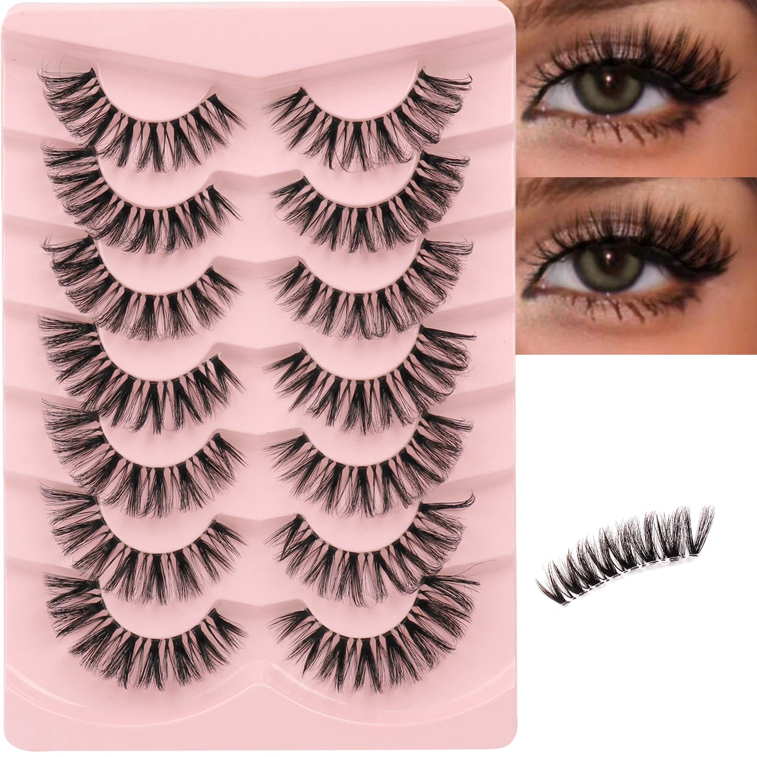 7 Пар В Упаковке Искусственные Длинные 3D Накладные Ресницы