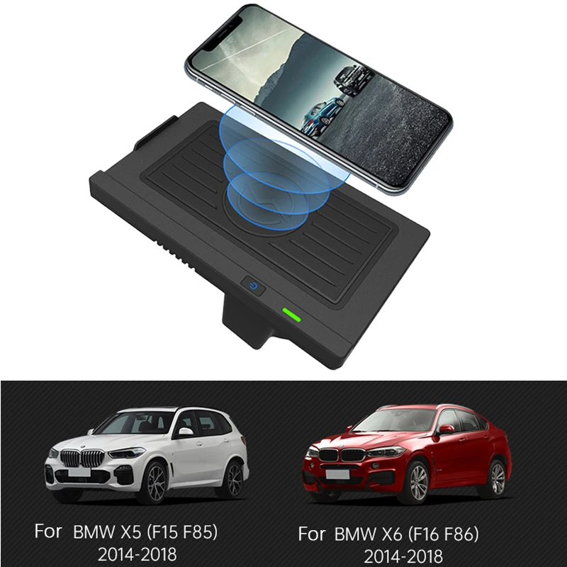 

Car Qi Wireless Charger For BMW X5 X6 F15 F85 F16 F86 2014-2018 Phone Charging Pad Mat Accessories