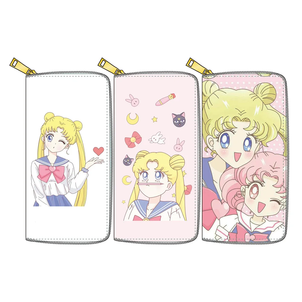 Kawaii Wallet Sailor Moon PU Long Zipper Wallet  Cute Wallet  Wallet for Women  Unique Purse  Anime Purses and Handbags
