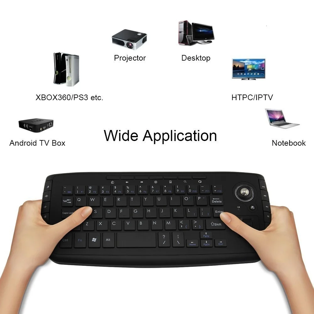 

Wireless Computer Keyboard Portable 2.4Ghz USB Keyboard For PC Laptop Multifunction Combo 94 Keys Gaming Keypad Trackball Mouse