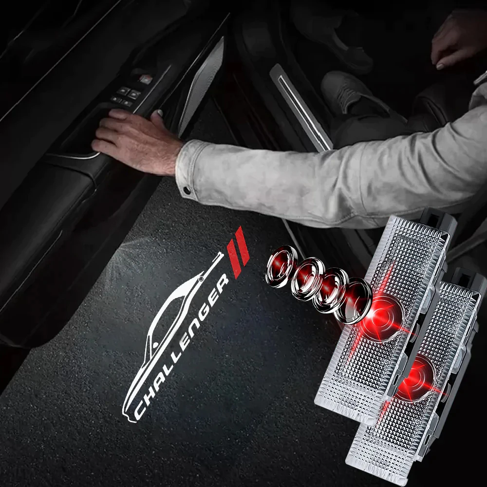 

CHALLENGER Logo Light CHALLENGER Ghost Shadow Light HD Car Door Light For Dodge Challenger Car Style Dodge LED Courtesy Lamp