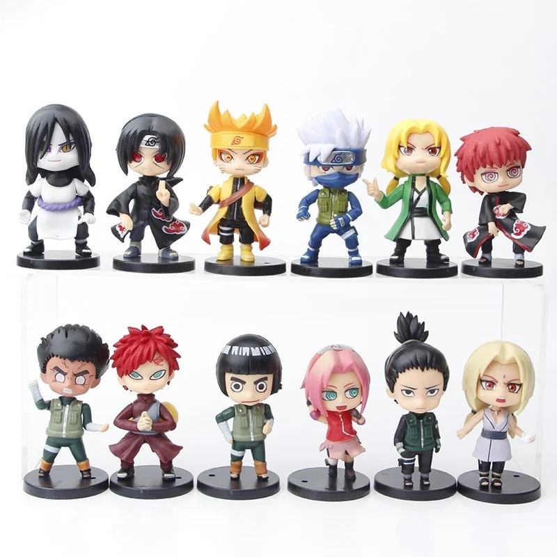 

12pcs/set 8cm Anime Figure Naruto Uzumaki Naruto Uchiha Sasuke Uchiha Itachi Kakashi Hyuga Hinata Tsunade PVC Action Figure