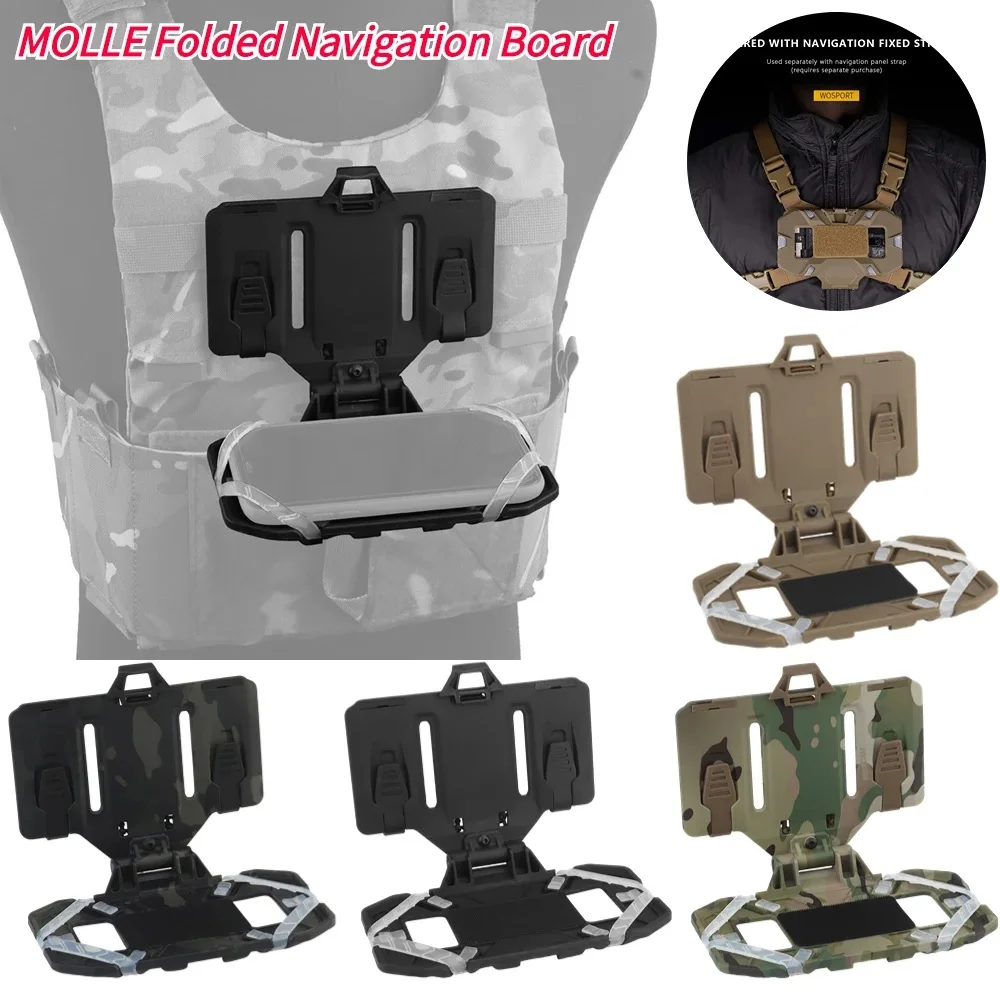 

Tactical Folded Navigation Board MOLLE Mobile Phone Holder Carrier Flip Board Cellphone Gear Holster Airsoft Vest Accessories