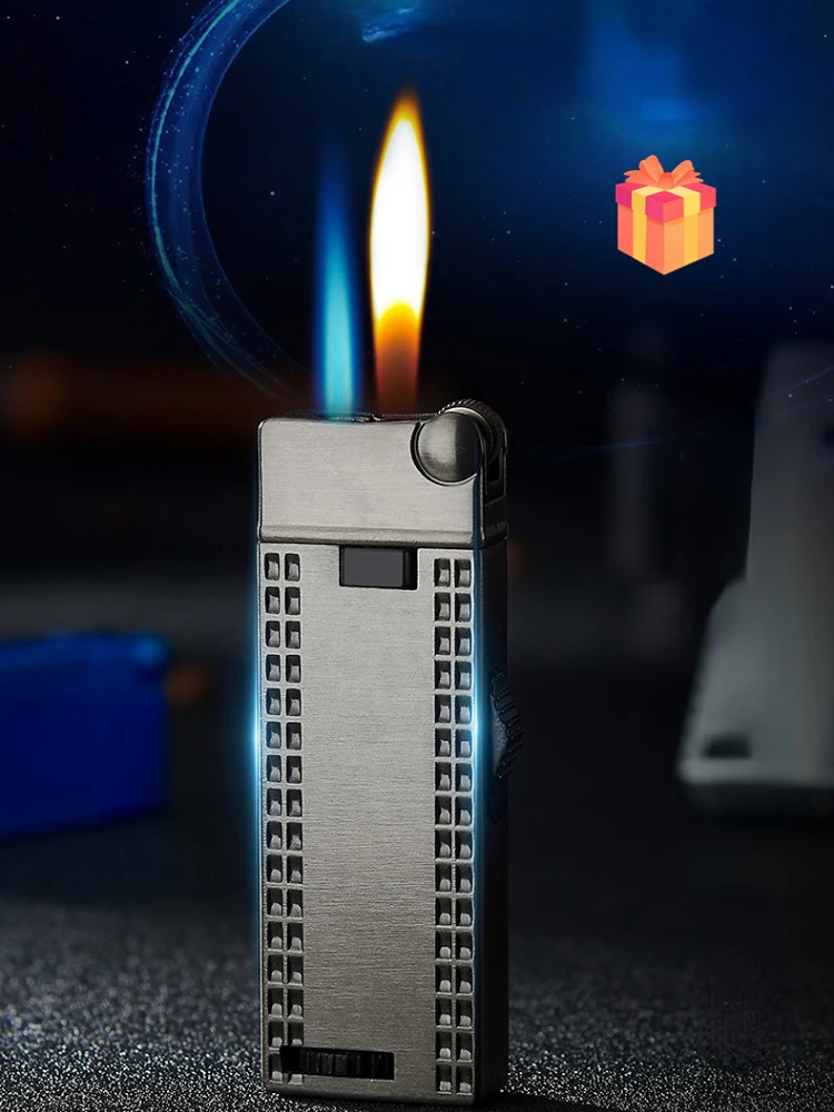 

New Double Fire Windproof Lighter Classic Inflatable Wild Blue Flame Portable Lighter Smoking Accessories Gift