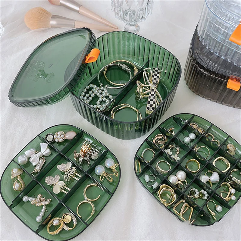 Korea Statement Design Necklace Box Bracelet Box Multilayer Simple Fashion Jewelry Organizer Box Small Portable Jewellery Boxes