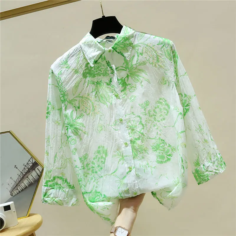 

Веревочная упаковочная плиссированная рубашка, Женская Осенняя рубашка с рукавом до локтя, новинка 2022, Корейская версия, универсальная Сво...