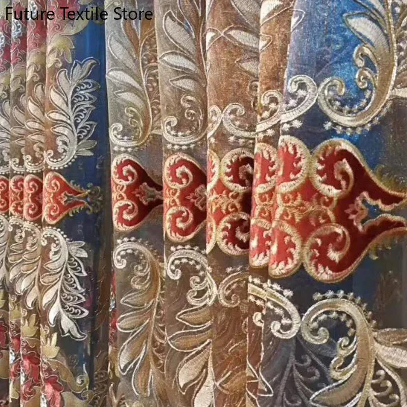 

Curtains for Living Room Dining Bedroom New European Style Cording Embroidered Living Room Curtain Fabric Factory Outlet