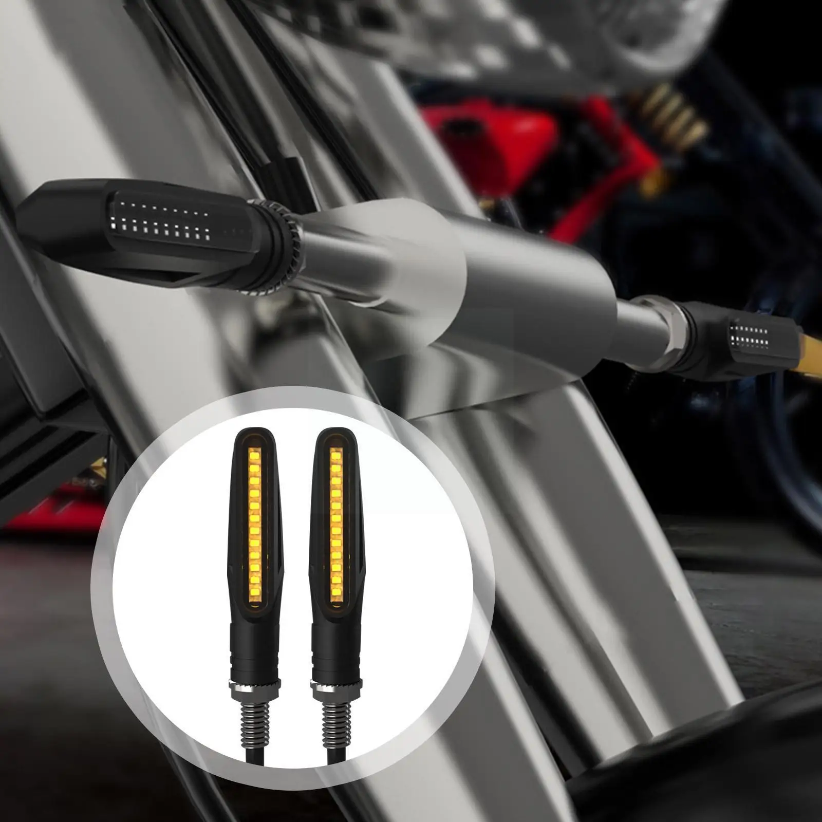 

Motorcycle running water turn signal 12v Led Moto Flowing Water Lamp Amber Blinker Signal Lights Flashing Motorcycle U1R9