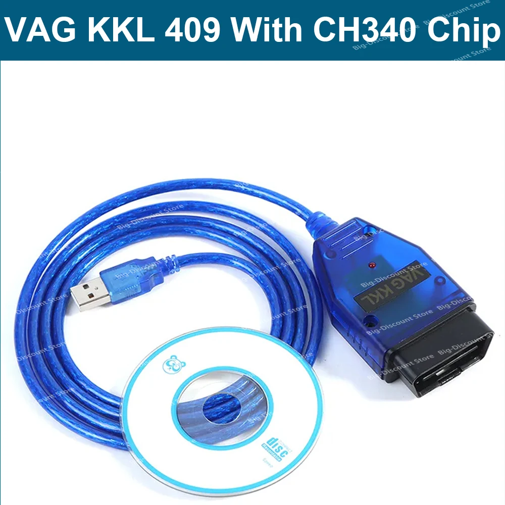 Автомобильный диагностический инструмент для VAG KKL 409 с чипом CH340 Кабель
