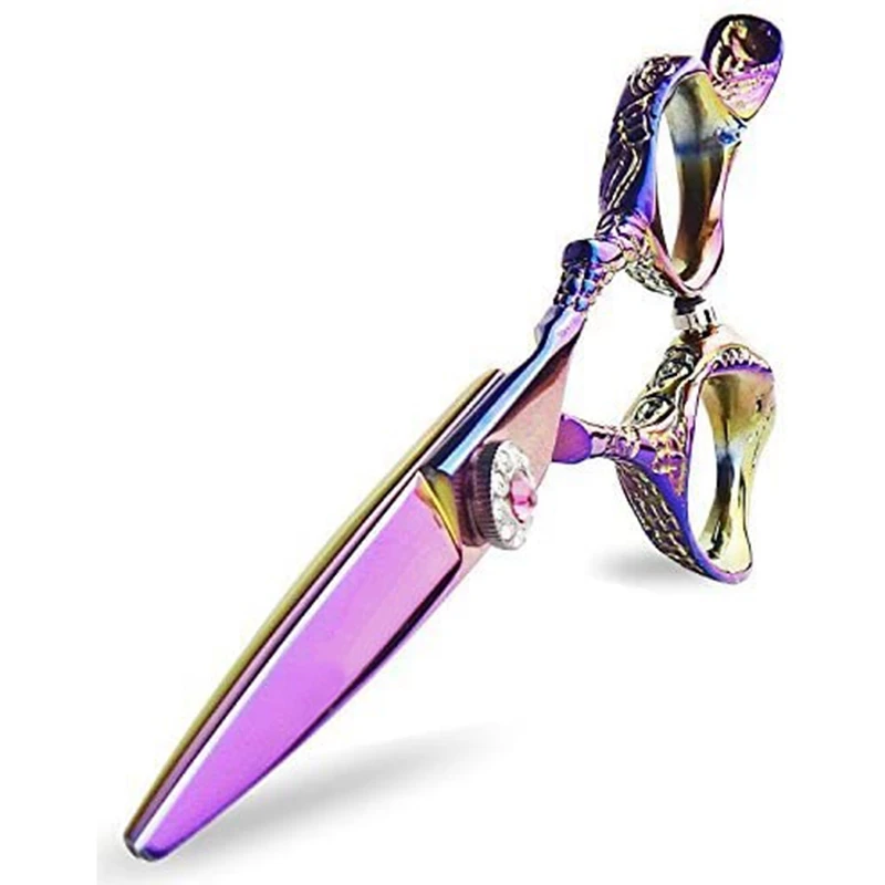 

Professional Rainbow Hair Cutting Scissors Razor Sharp Convex Blades Right Hand Barber Shears