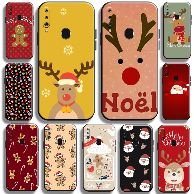 

Christmas Cute Santa Claus for Samsung Galaxy A60 Phone Case Cover Black Cases funda Coque Shell Soft Liquid Silicon