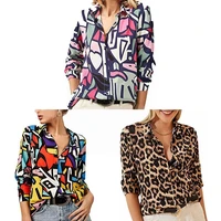 long sleeve women blouses new design big size turn down tops collar 2xl print elegant loose shirt casual shirts vintage blo p5j1