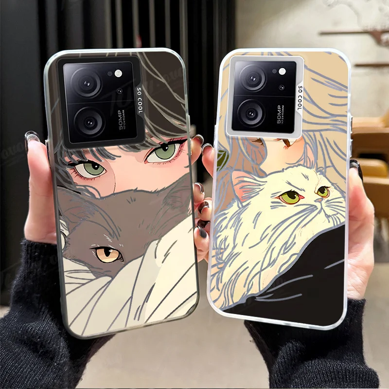 Чехол для телефона с покрытием Xiaomi 13T 12T 11 Lite 5G NE 12 13 14 POCO X6 X5 Pro X3 NFC F3 F4 GT F5 задняя