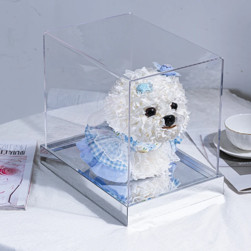 Фото Вечная роза, вышивка, шар, вечный цветок Marzis Teddy Dog, акриловое украшение для дома, День Святого Валентина, вечерние, подарок №4