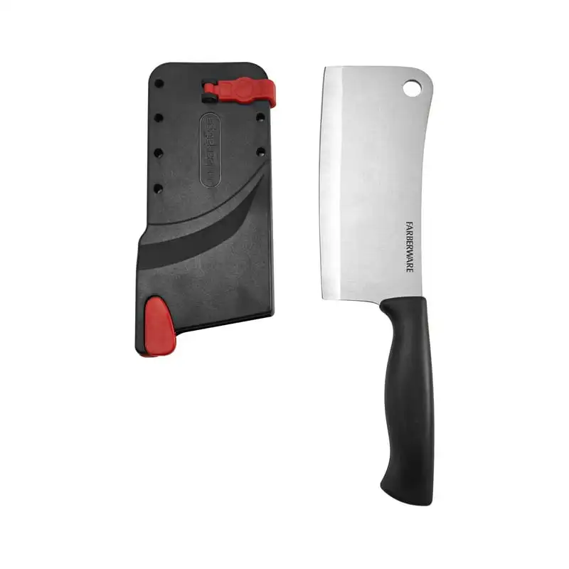 

Classic 6-inch Cleaver Knife with Black Self-Sharpening Sleeve and Handle Afilador de cuchillos profesional точилка дл