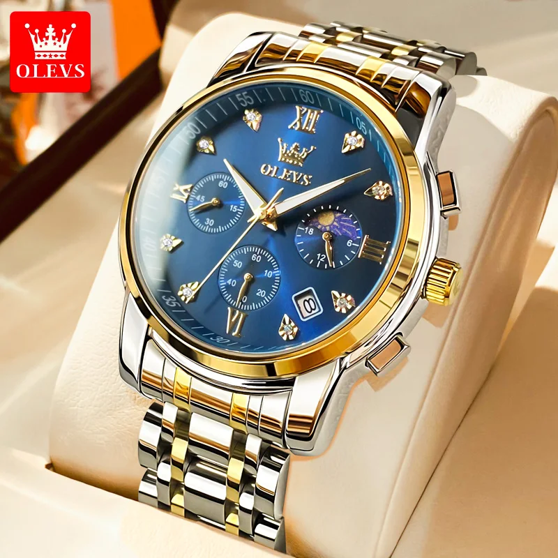 

OLEVS Luxury Watch for Men Stainless Steel Waterproof Quartz Men Watches Business Style Men's Watches Luxury Original