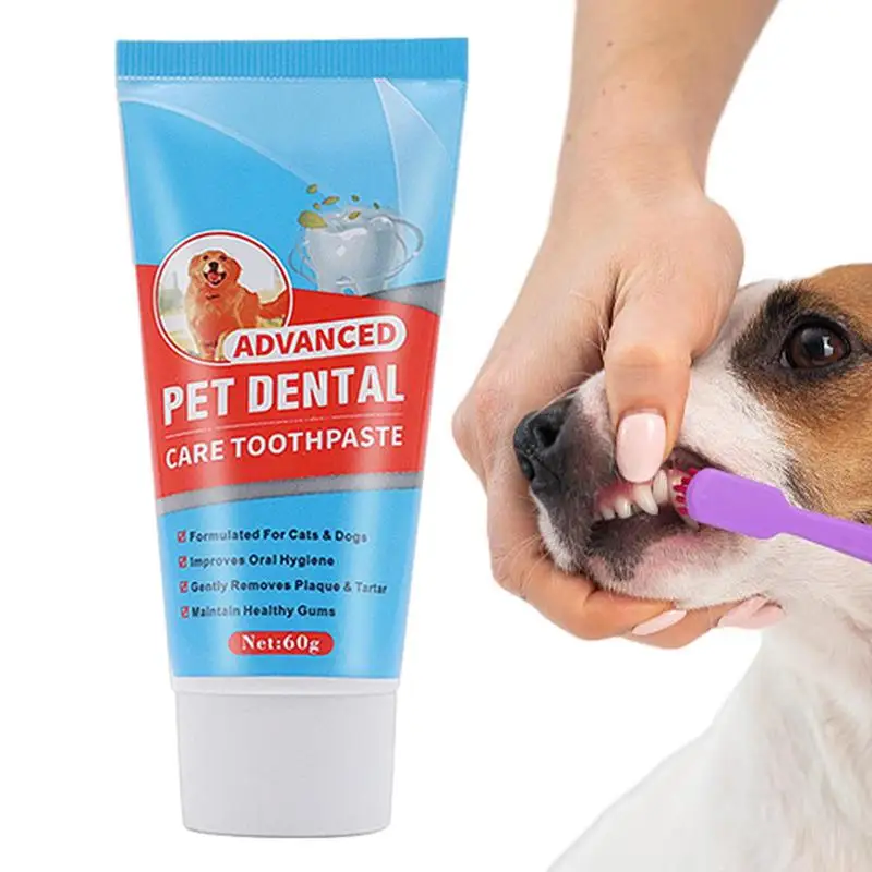 

Pet Toothpaste Dog Breath Freshener 60g Pet Teeth Cleaning Toothpaste Convenient And Safe Cat Oral Care Toothpaste For Pets And