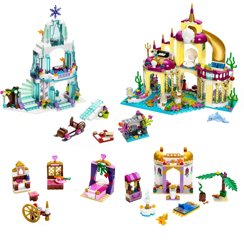 

Stock Friend Series Girl Princess Castle 10435 10436 Classic Animated Bricks Compatible 41062 41063 Building Blocks Kids Toys