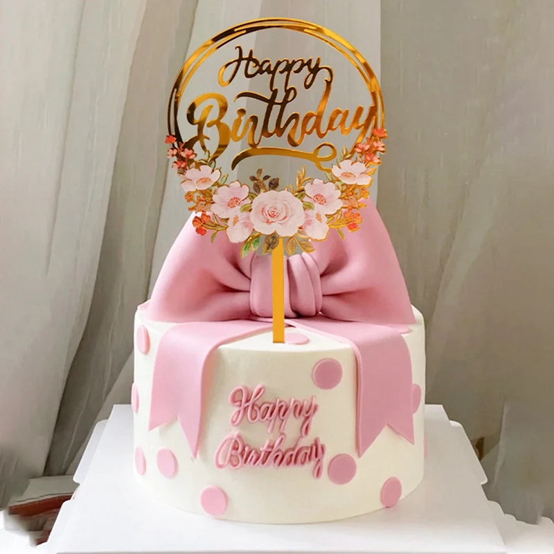 

7 Pieces Printed Insert Happy Birthday Widget Goddess Party Dessert Decoration Cake Insert Cake Card Happy Birthday Widget