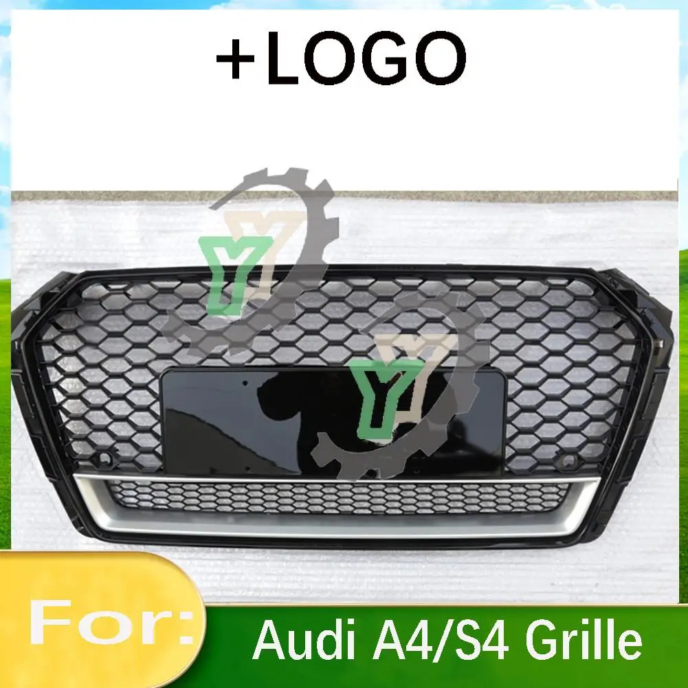 

Для Audi A4/S4 2017 2018 2019 автомобильный передний бампер решетка Центральная панель Стайлинг верхний гриль (модификация для RS4 стиль)