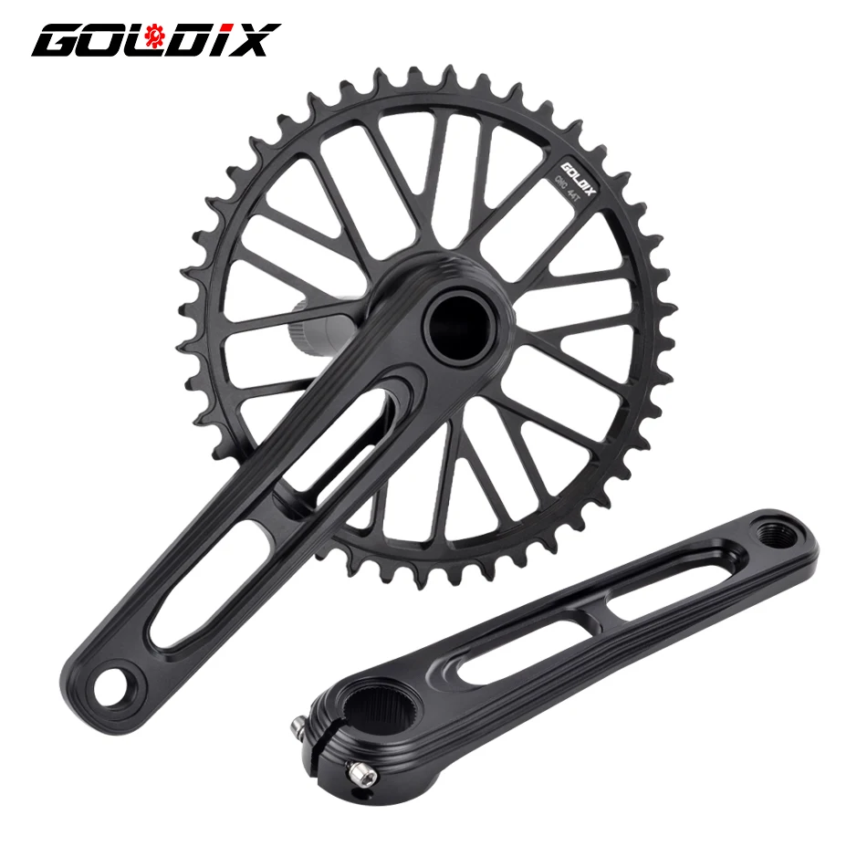 

GOLDIX Ultralight Road Bike Crankset Narrow Wide Chainring GXP 0mm Offset Chainwheel 165/170/175mm Length Bicycle Crank