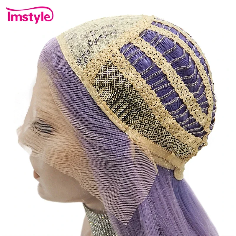 Имбирный оранжевый парик Imstyle синтетический на сетке спереди прямые волосы