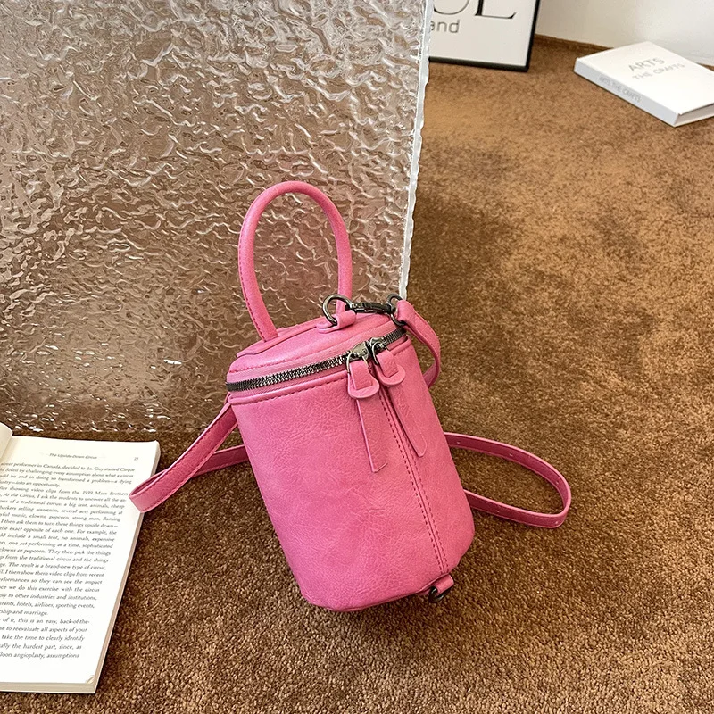 

2023 New Fashion Mini Bags Cylindrical Bag Women Shoulder Messenger Bag Ladies Crossbody Bag With Adjustable Shoulder Strap