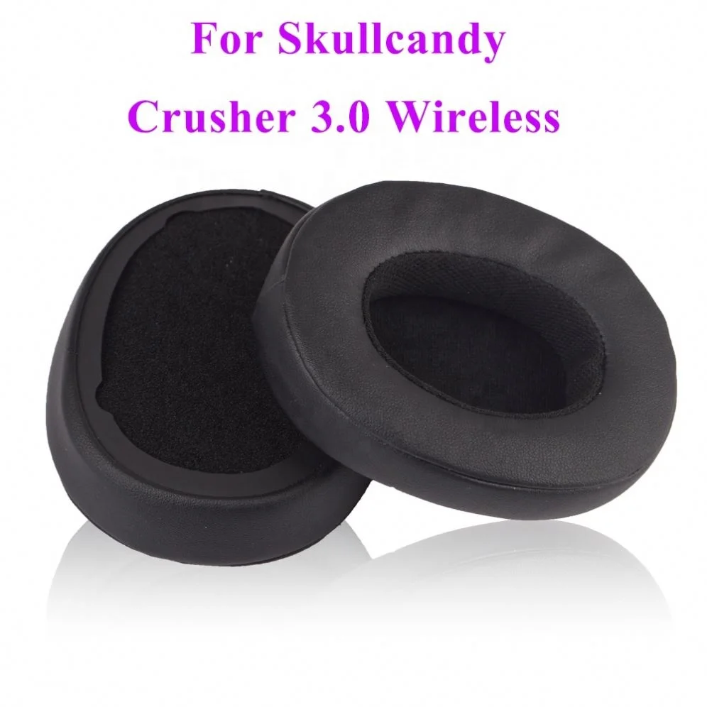 Almohadillas de cuero gruesas de repuesto para auriculares, funda de cojín para auriculares inalámbricos con Bluetooth 3,0, compatible con Skullcandy Crusher