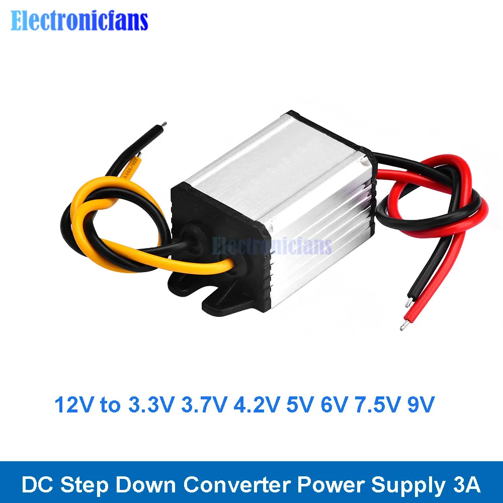 

DC Step Down Converter Power Supply 12V to 3.3V 3.7V 4.2V 5V 6V 7.5V 9V 3A Transformer Buck Regulator Module for Car LED Light