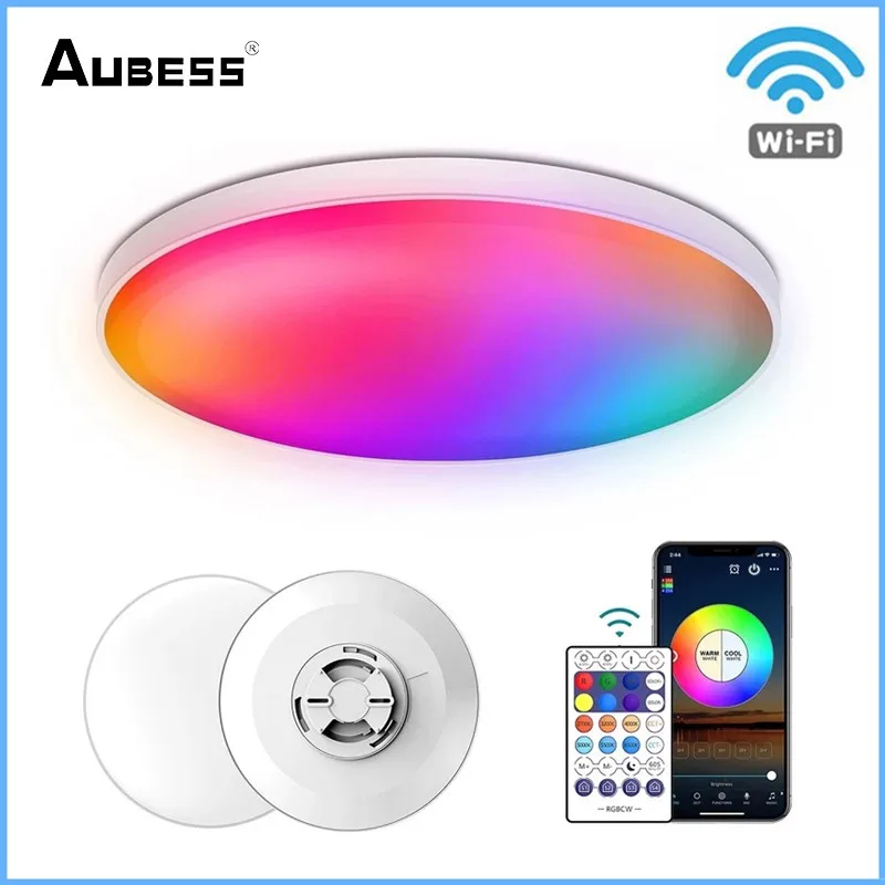 

30W WiFi Modern Smart LED Light Ceiling Lamp RGB+Dimmable APP Bluetooth-compatible Home Light With Remote Control Alexa /Google